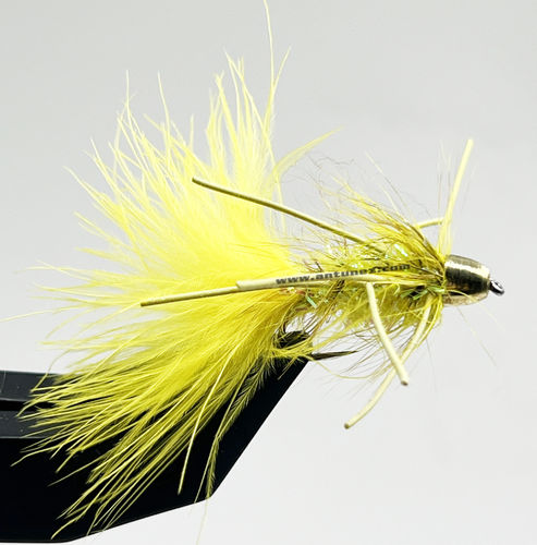 ST102 B.H.Wooly Bugger Yellow Cone Head #10 Sin Muerte